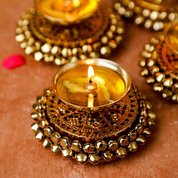 Brass Ghungroo Diya Pack of 10